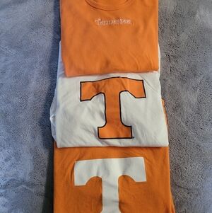 LOT OF 3 TN VOLS UNISEX/KIDS PULLOVER TEES EUC ORANGE WHITE SIZE SMALL FOOTBALL